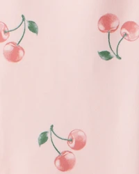 Girls Cherry Print Active Leggings - Pink