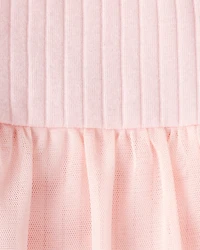 Baby Girl 2-Piece Ribbed Tutu Bodysuit Pant Set - Pink