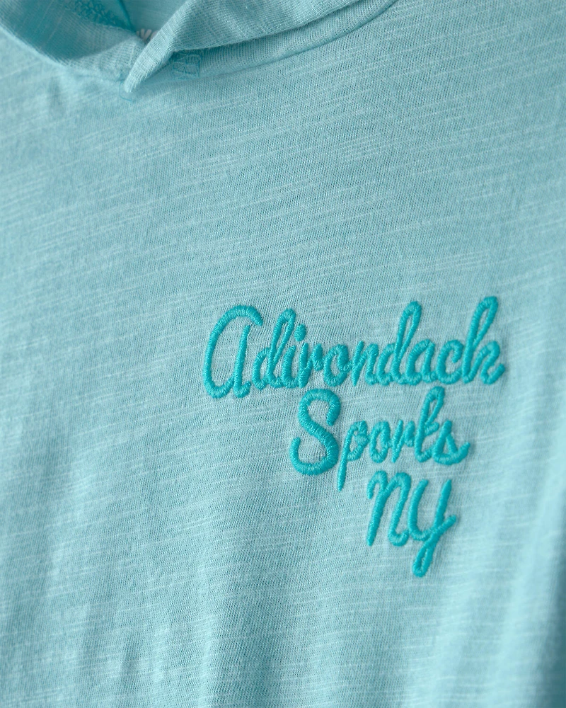 Boys New York Sports Long-Sleeve Hooded Tee - Blue