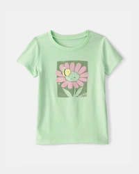 Toddler Girl Flower Graphic Tee - Green
