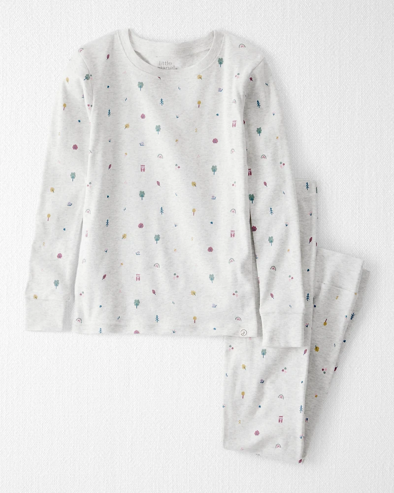 Kid Organic Cotton Pajamas in Nature Icon Print