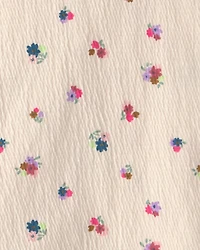 Girls Floral Short-Sleeve Top