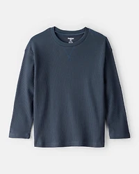 Boys Solid Thermal Long-Sleeve Tee - Navy