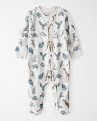 Baby Organic Cotton Safari-Print Sleep & Play Pajamas