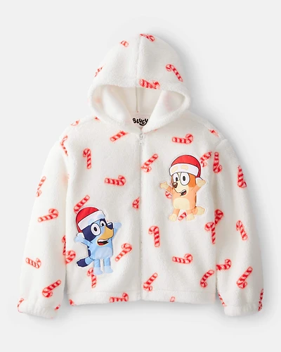 Girls Bluey™ Sherpa Hooded Zip-Up Jacket