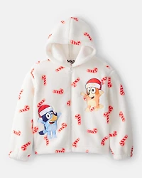 Girls Bluey™ Sherpa Hooded Zip-Up Jacket