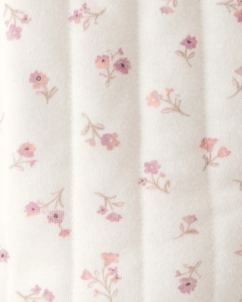 Baby Girl Floral Quilted Sweater - Cream