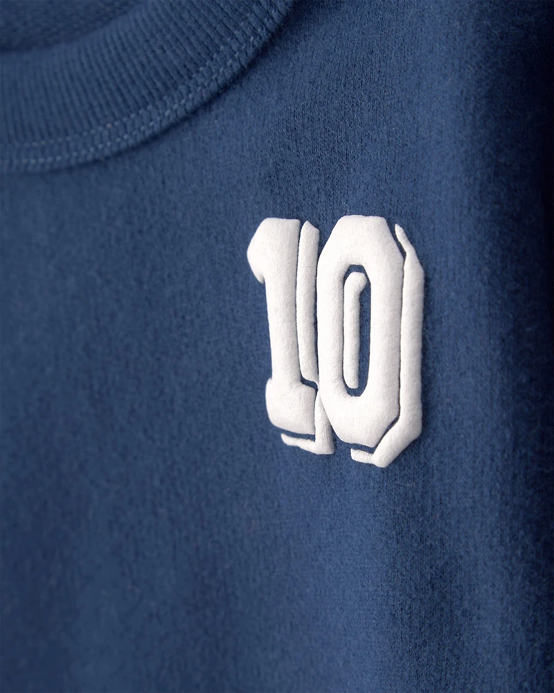 Baby Boy Varsity French Terry Pullover Sweatshirt - Navy Blue