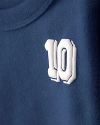 Baby Boy Varsity French Terry Pullover Sweatshirt - Navy Blue