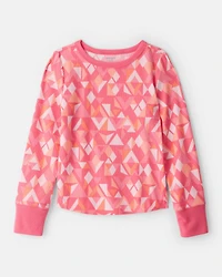 Girls Active Rib Long-Sleeve Top - Coral