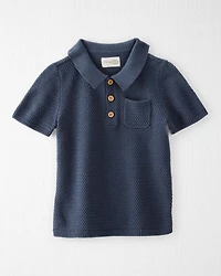 Toddler Organic Cotton Sweater Knit Polo Shirt