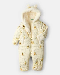 Baby Boy 1-Piece Disney© Winnie the Pooh Pram Snowsuit - Yellow/Cream