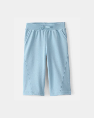 Baby Girl French Terry Wide-Leg Active Pants - Blue