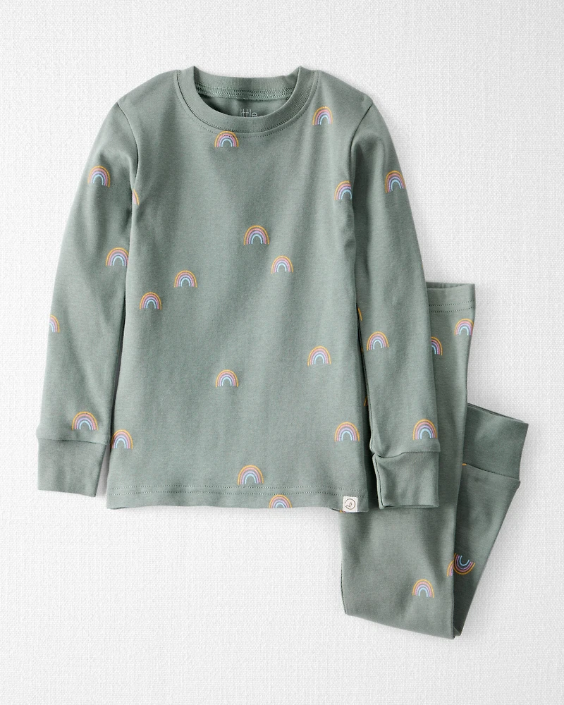 Toddler Organic Cotton Pajamas in Magical Rainbow Print