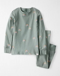 Toddler Organic Cotton Pajamas in Magical Rainbow Print