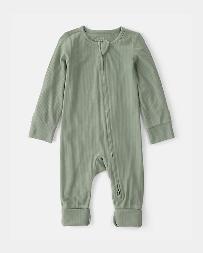 Baby 2-Way Zip PurelySoft Sleep & Play Pajama - Green