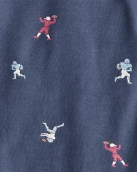 Baby Boy 2-Piece Football Print PurelySoft Long-Sleeve Multipack Bodysuits - Navy/Grey