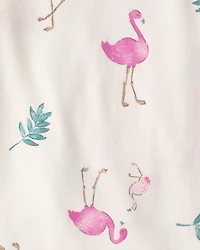Baby Girl 2-Pack Flamingo PurelySoft Long-Sleeve Multipack Bodysuits - Pink/Ivory