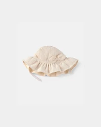 Baby Girl Bow Sun Hat - Ivory