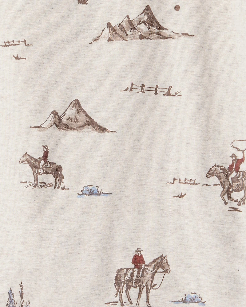 Kids 2-Piece Organic Cotton Pajamas in Western Rodeo