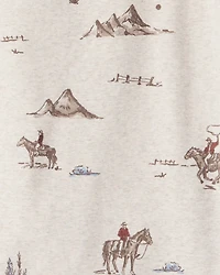 Kids 2-Piece Organic Cotton Pajamas in Western Rodeo
