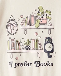 Girls I Prefer Books Short-Sleeve Graphic Tee - White