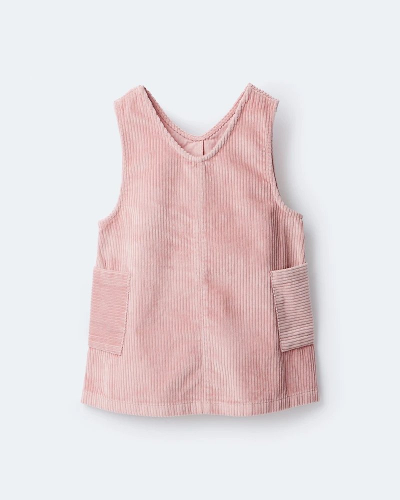 Toddler Girl Otter Pocket Corduroy Jumper - Light Pink