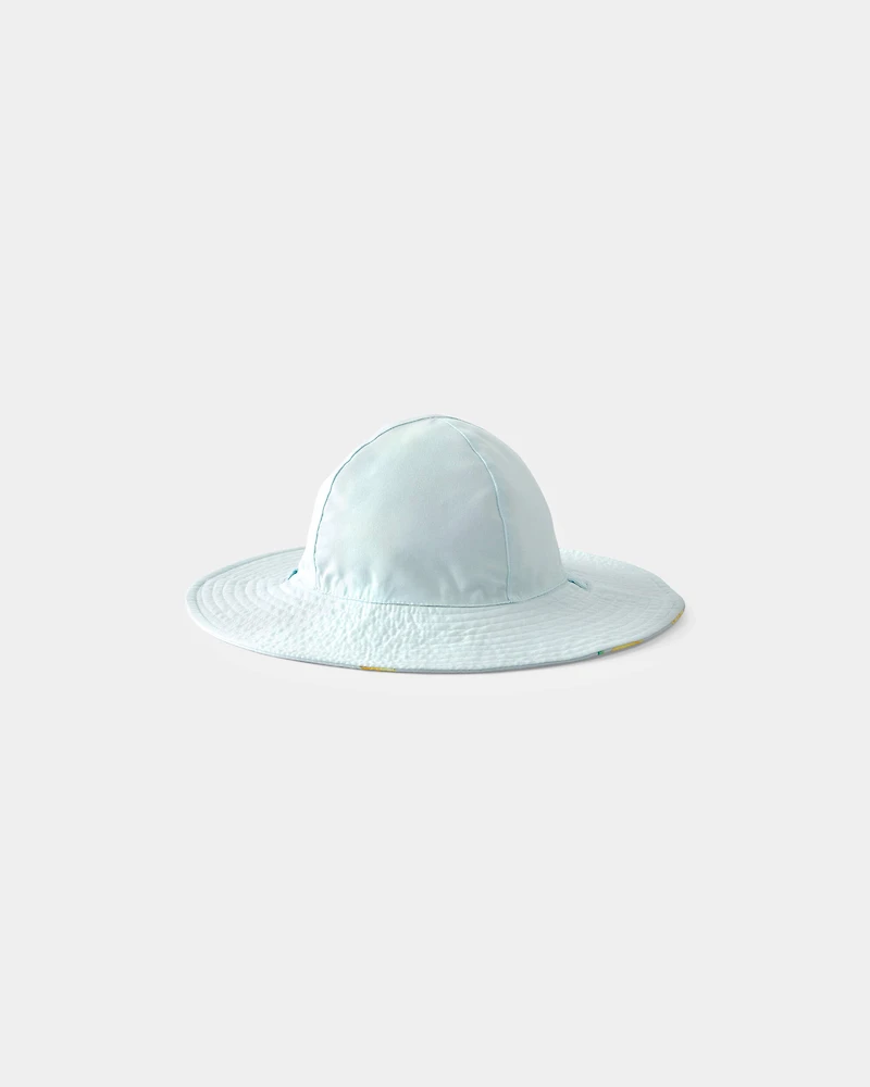 Baby Girl Reversible Lemon Swim Hat - Blue