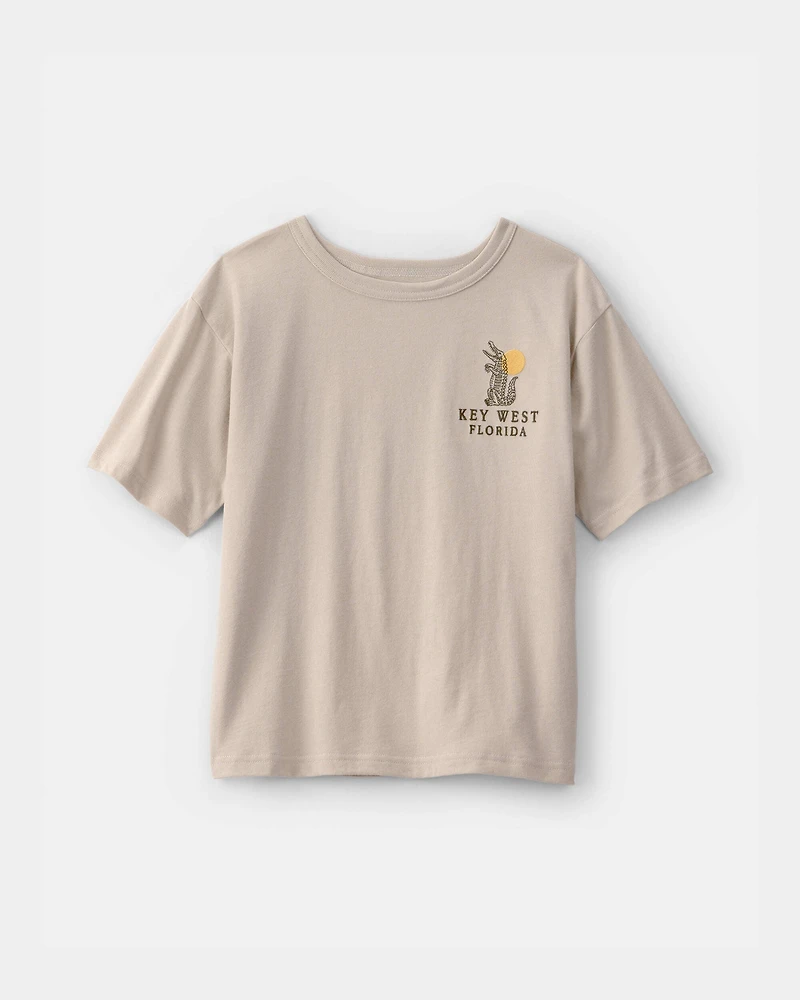 Boys Key West Graphic Tee - Beige