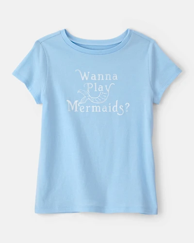 Girls Mermaid Graphic Tee - Blue