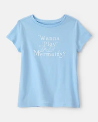 Girls Mermaid Graphic Tee - Blue