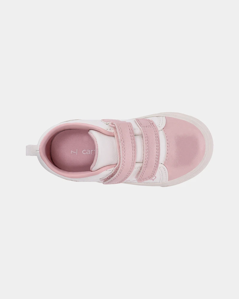 Toddler Girl 'Love' Casual Sneakers - Pink/White
