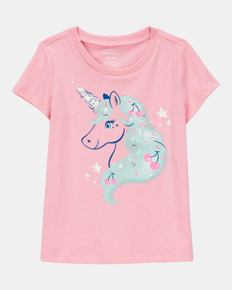 Toddler Girl Unicorn Short-Sleeve Graphic Tee - Pink