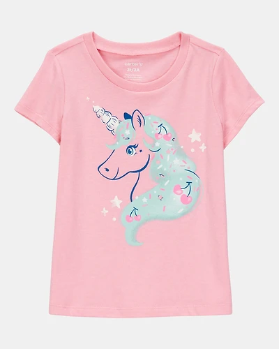 Toddler Girl Unicorn Short-Sleeve Graphic Tee - Pink