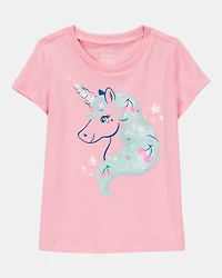 Toddler Girl Unicorn Short-Sleeve Graphic Tee - Pink