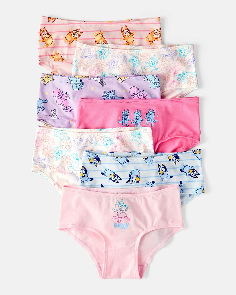 Toddler Girl 7-Pack Bluey Brief Stretch Cotton Underwear
