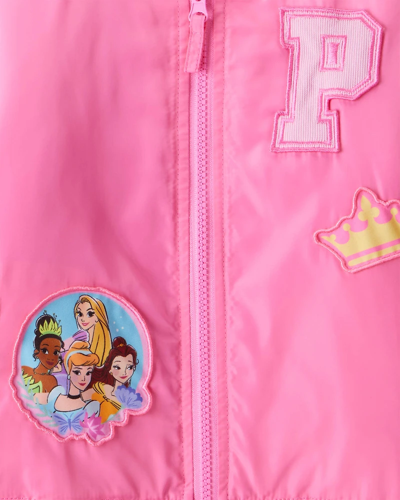 Toddler Girl Disney© Princess Long-Sleeve Varsity Jacket - Pink