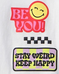 Girls SmileyWorld® Graphic Tee - White