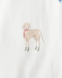 Baby Dog Print PurelySoft Snug Fit Sleep & Play Pajamas - White