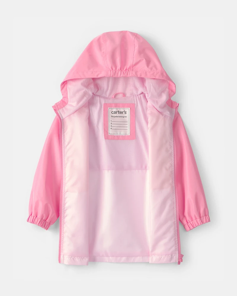 Toddler Girl Colorblock Raincoat - Pink