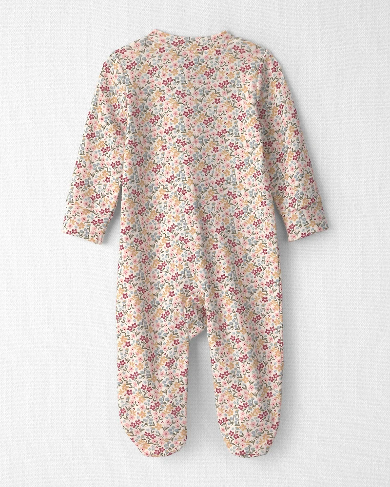 Baby Girl Organic Cotton Sleep & Play Pajamas in Floral