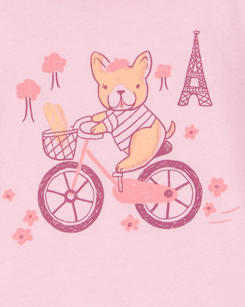 Toddler Paris Short-Sleeve Graphic Tee - Pink