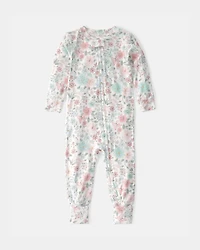 Baby Girl Butterfly Garden PurelySoft 2-Way Zip 1-Piece Pajama