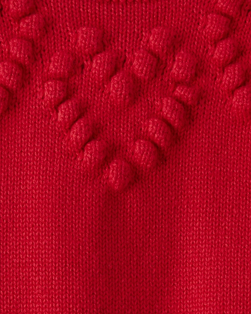 Baby Girl Heart Long-Sleeve Sweater - Red