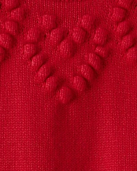 Baby Girl Heart Long-Sleeve Sweater - Red