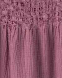 Girls Organic Cotton Smocked Gauze Dress