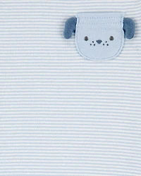 Baby 4-Piece Puppy Print Outfit Set - Blue