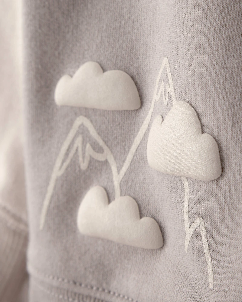 Baby Boy Helicopter French Terry Sweatshirt & Pant Set - Grey