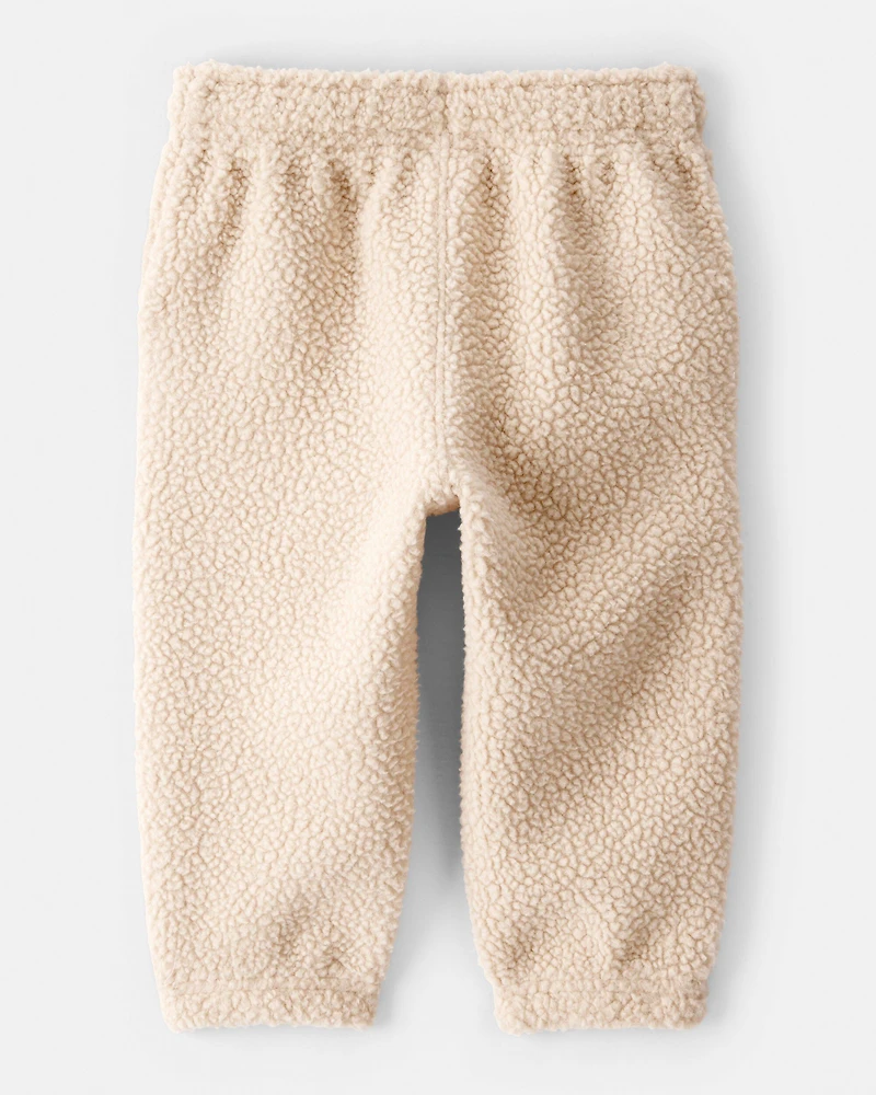 Baby Boy Fleece Joggers - Cream