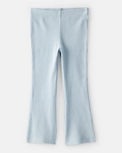 Toddler Girl Pull-On Flare Stretch Rib Leggings - Blue